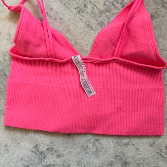 Pink Ribbed Women's Bralette - Picture 2 of 2